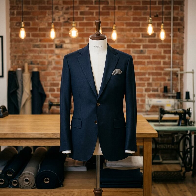 Premium tailored suit on display